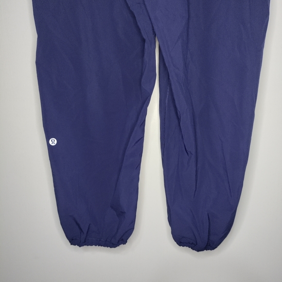 Lululemon Navy Blue Cinch Puff Pant Leg Capris Leggings Foldable Waist Band Sz 8 - Picture 5 of 7